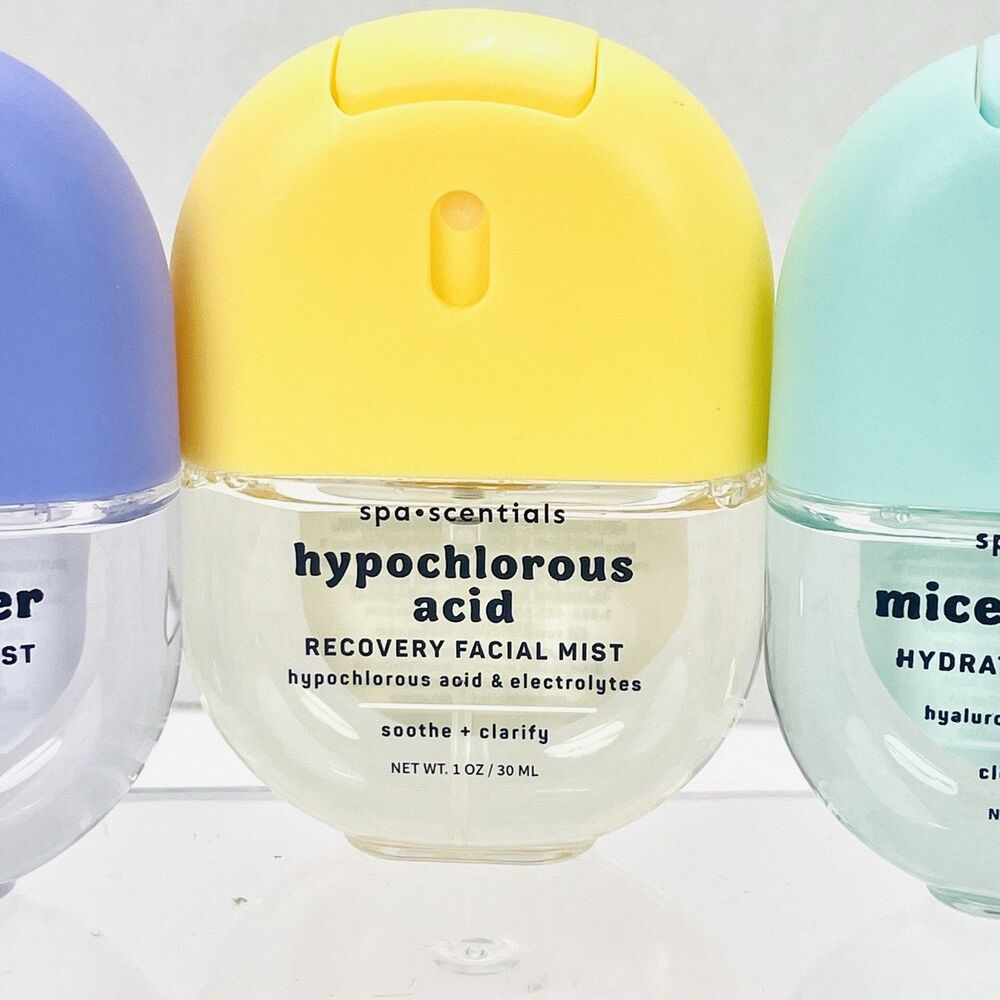 3 Pk SPA SCENTIALS Facial Mists Micellar Water / Grape Water / Hypochlorous Acid - Picture 3 of 4